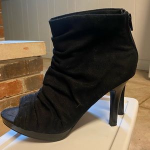 Black Open Toe Ankle Boots
